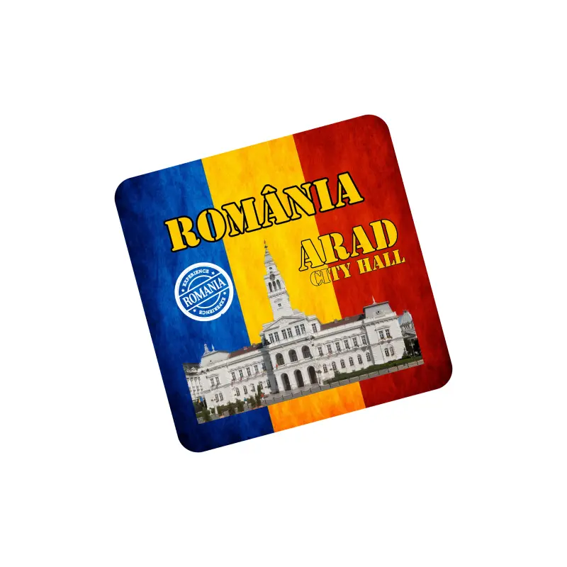 Arad romania, suport coster din lemn, model 009